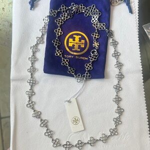 Tory Burch Floral Silver Necklace